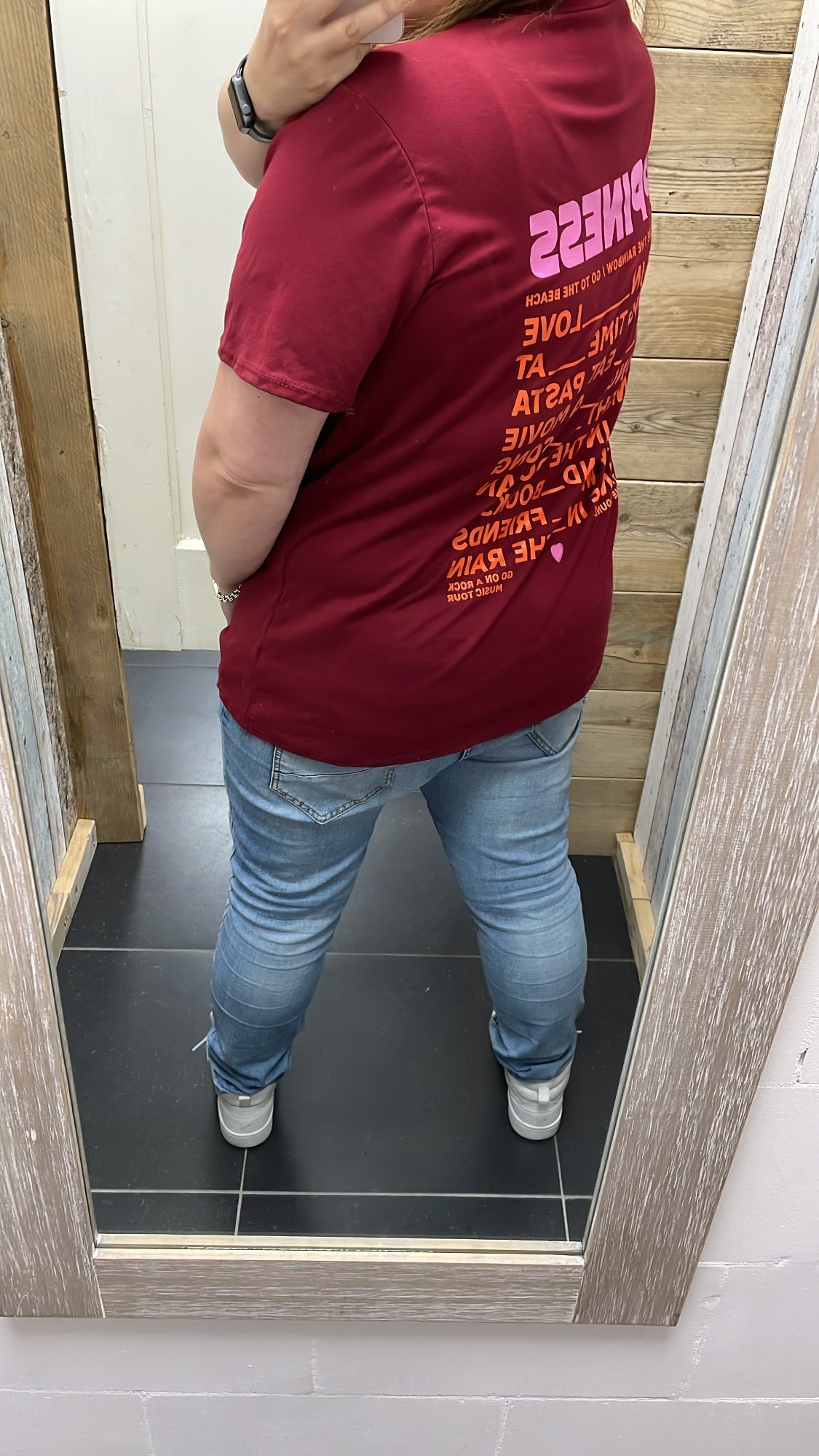 PS T-SHIRT ‘HAPPINESS' | BORDEAUX