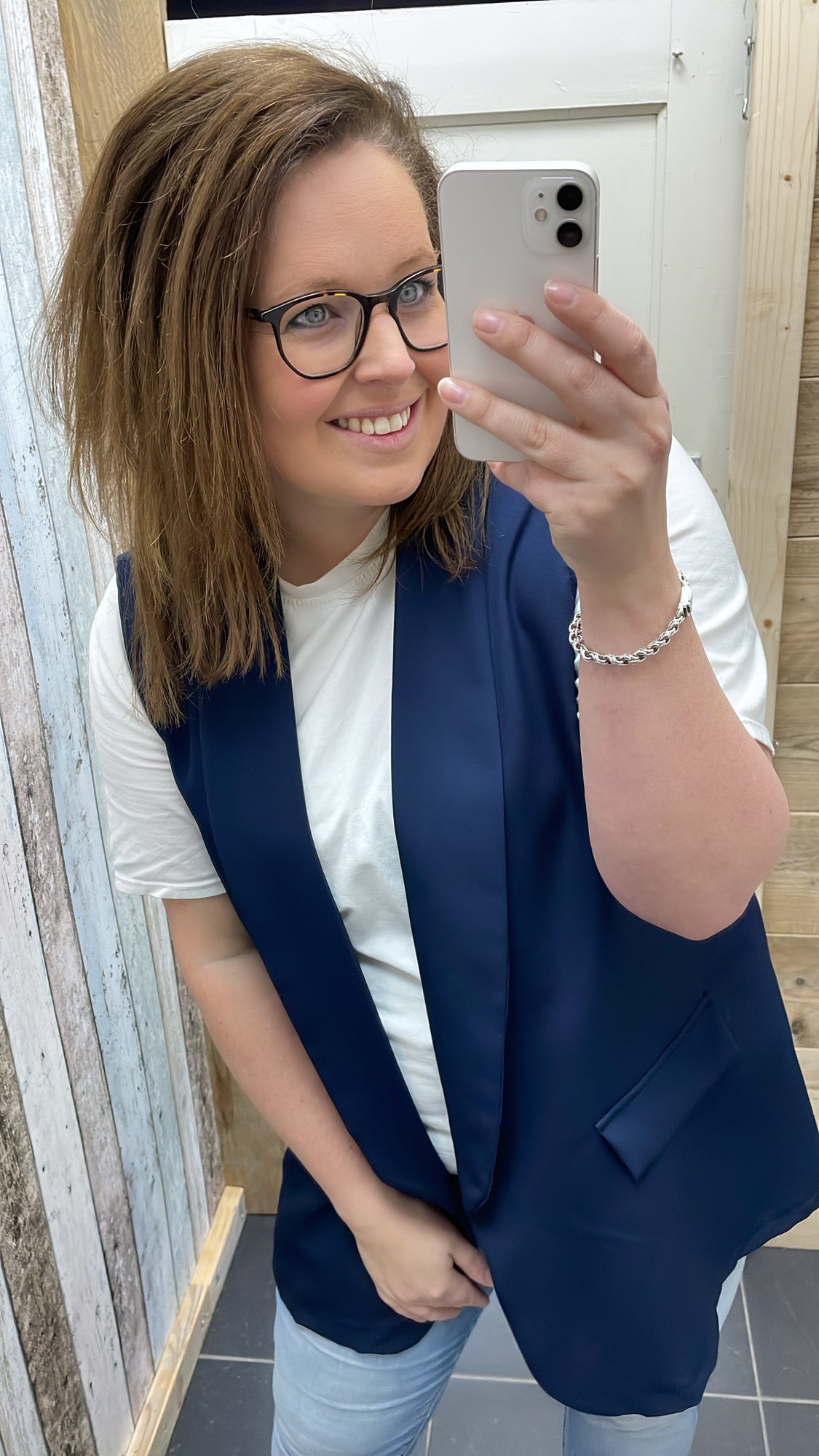 PS GILET 'DUN' | DONKERBLAUW