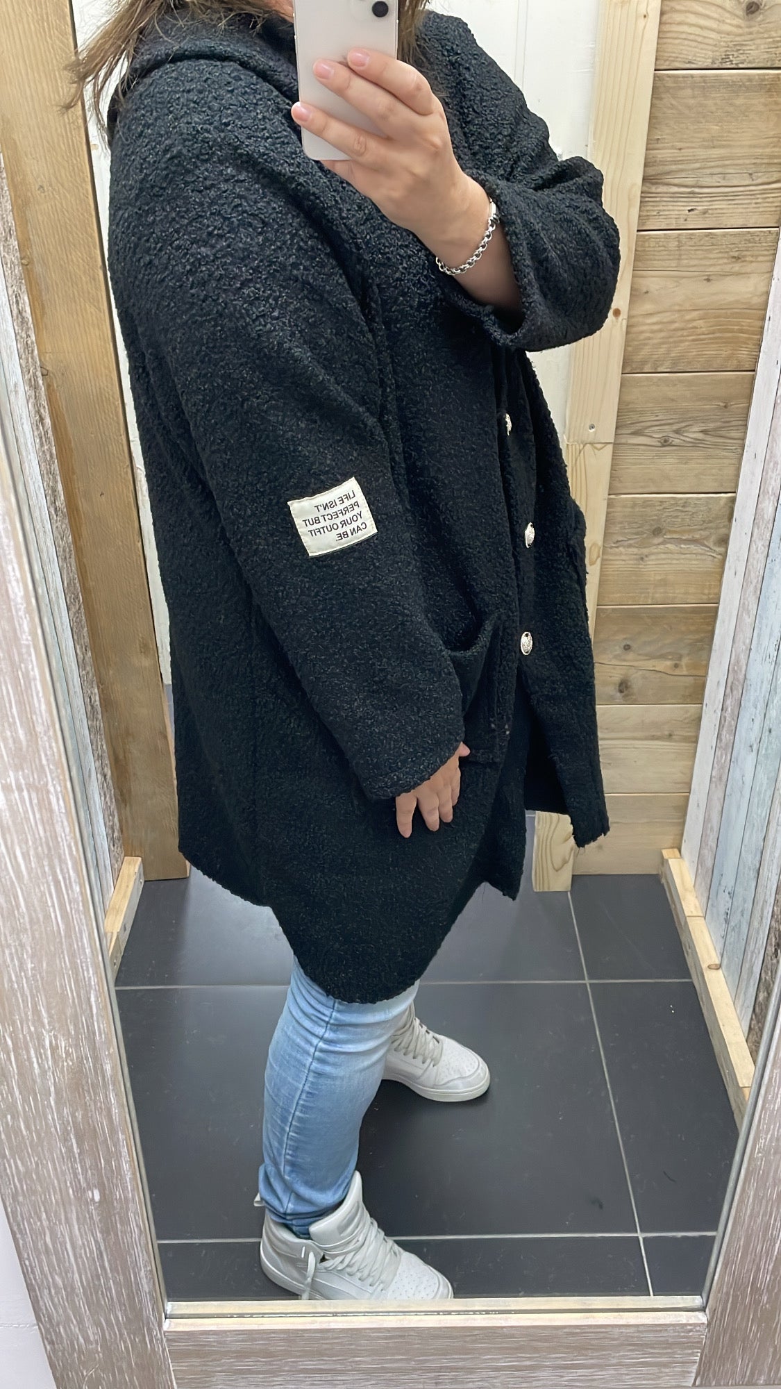 PS VEST 'TEDDY EMBLEEM' | ZWART