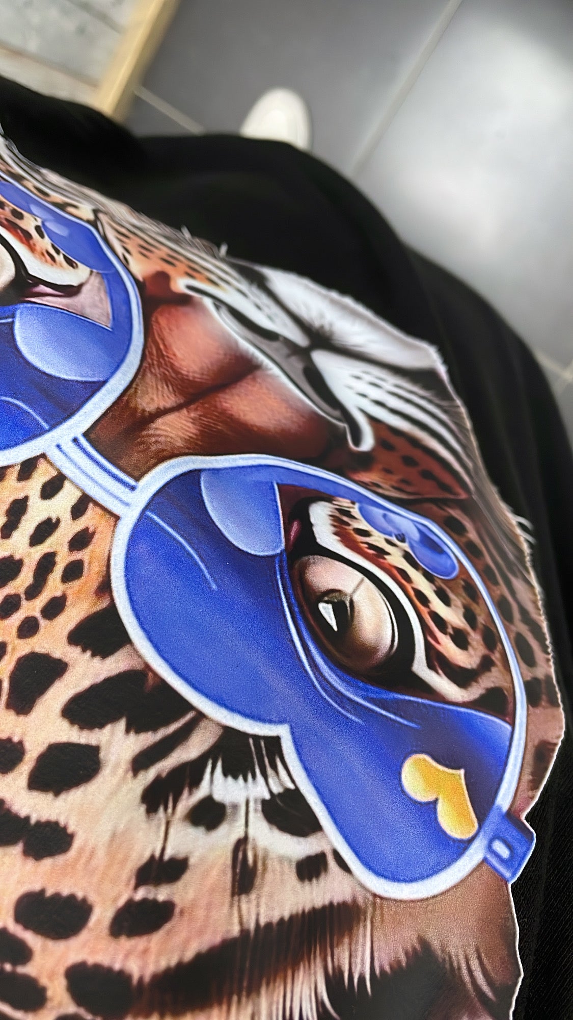 PS T-SHIRT ‘PANTER' | ZWART/KOBALT