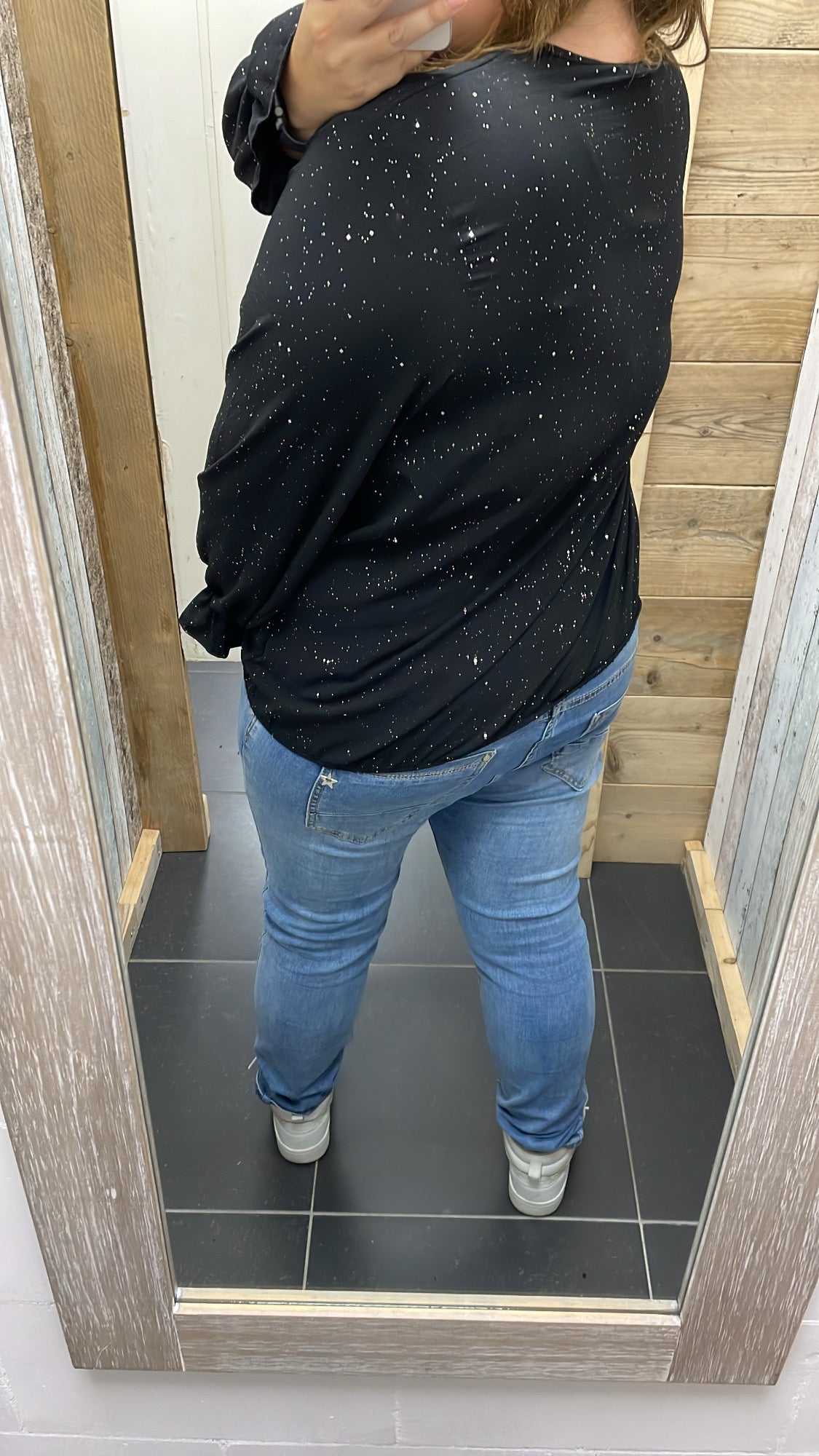 PS BLOUSE ‘GLITTER’ | ZWART