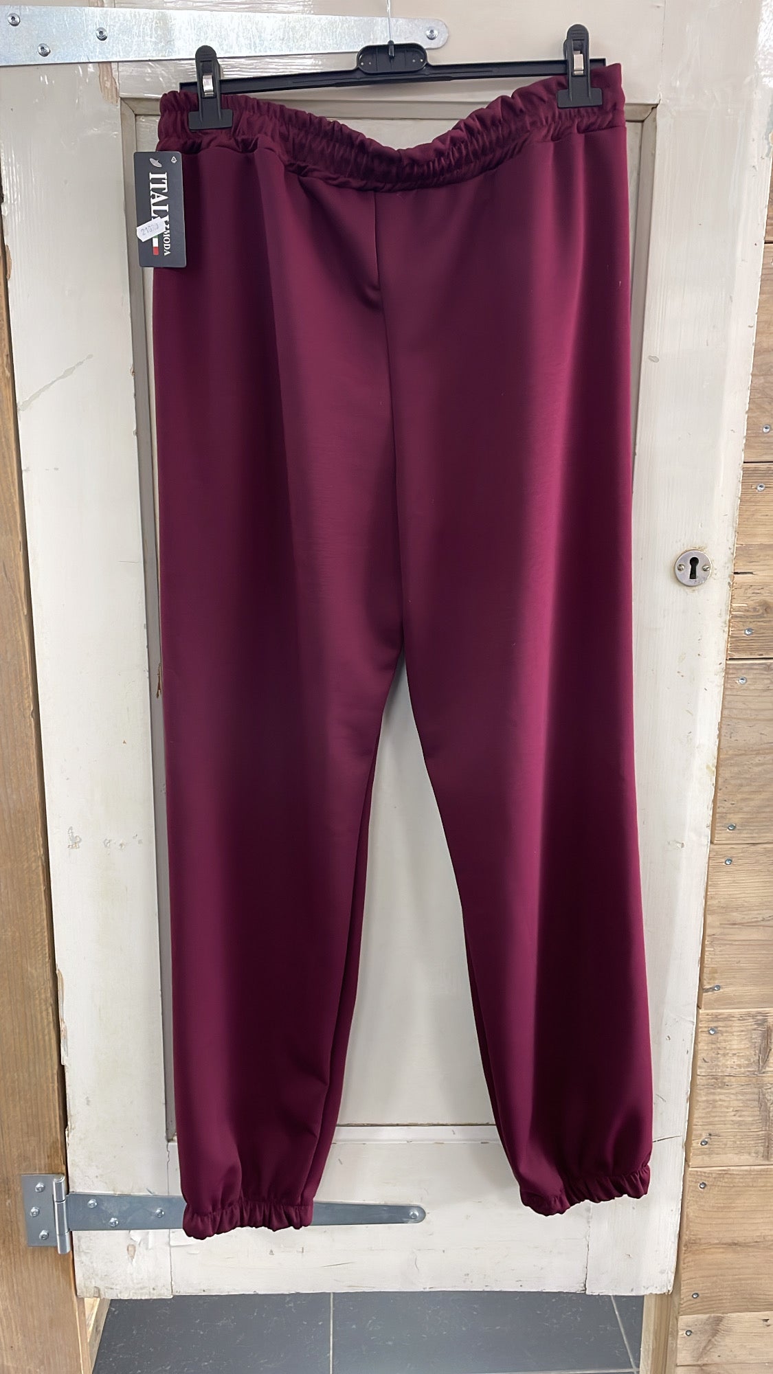 PS JOGGINGBROEK 'GESMOKT' | BORDEAUX