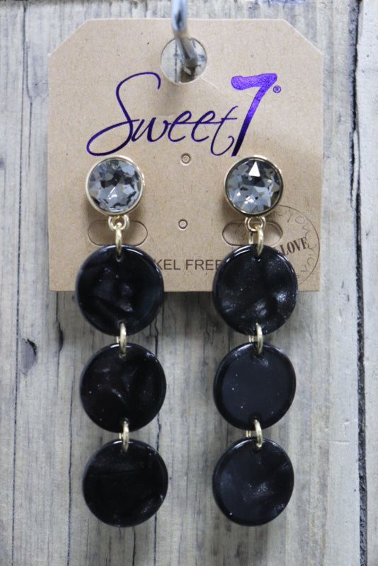 OORBELLEN ‘SWEET 7’ | ZWART