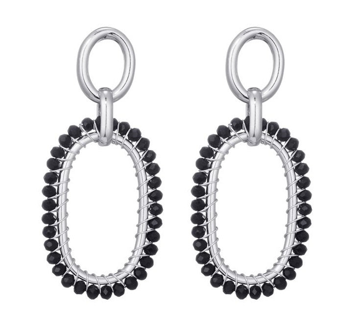 OORBELLEN ‘SWEET 7’ | ZWART/ZILVER
