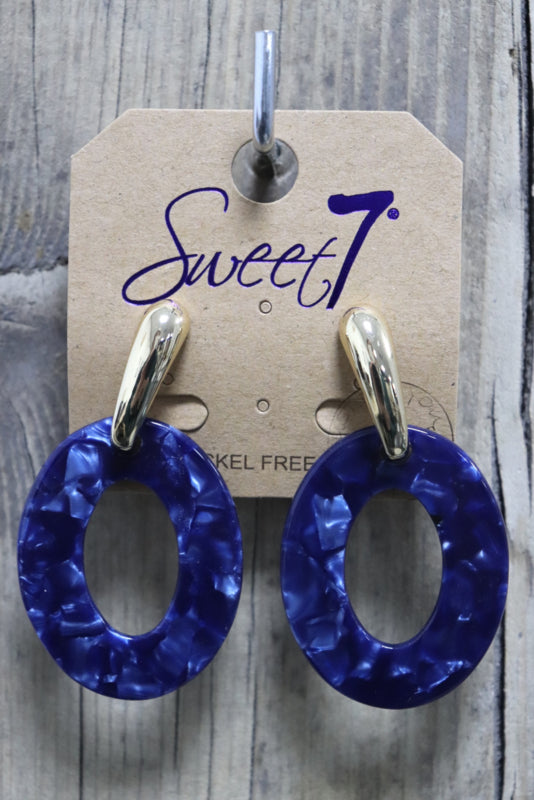 OORBELLEN ‘SWEET 7’ | DONKERBLAUW