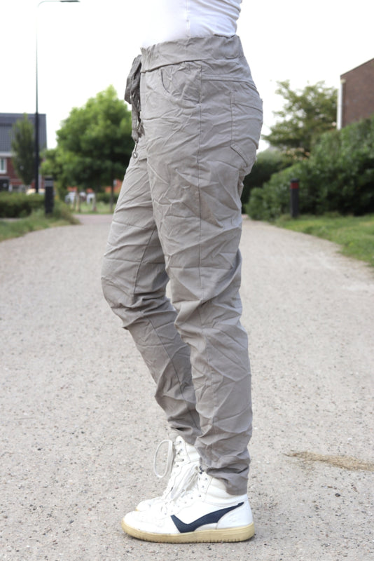 COMFY BROEK 'KOORD' | BEIGE/GRIJS