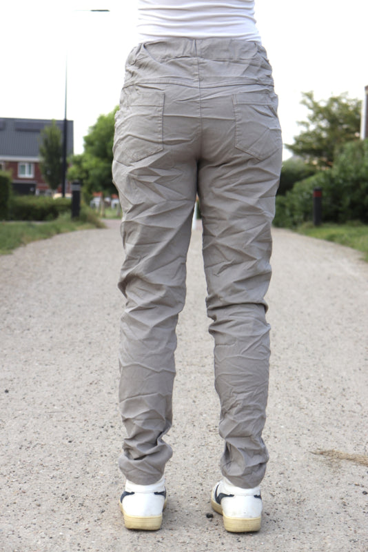 COMFY BROEK 'KOORD' | BEIGE/GRIJS