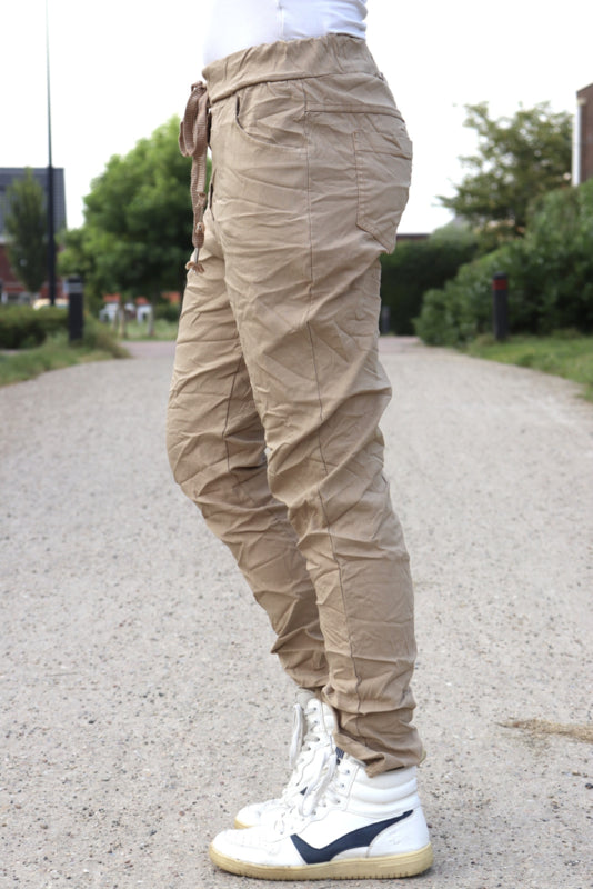 COMFY BROEK 'KOORD' | LICHT CAMEL