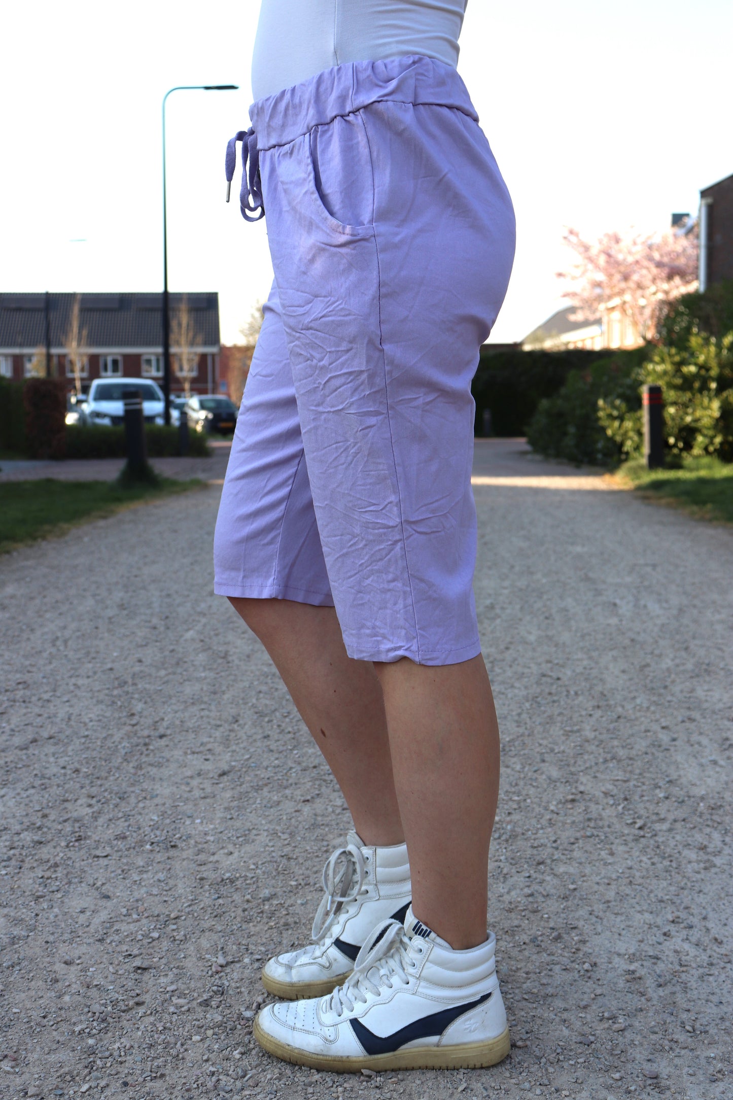 COMFY BROEK 'KORT KNOPEN’ | LILA