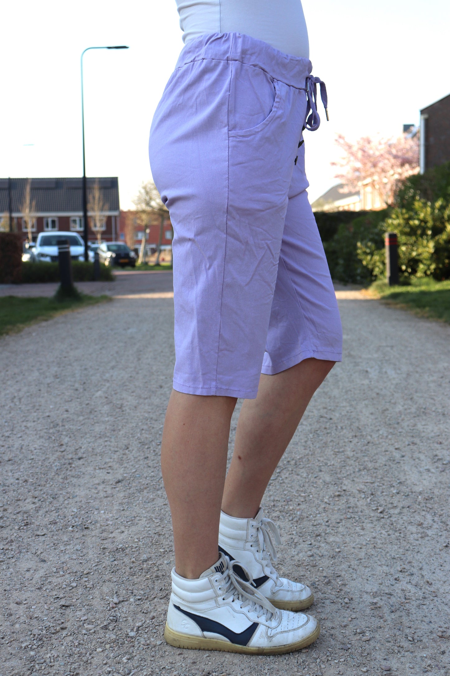 COMFY BROEK 'KORT KNOPEN’ | LILA