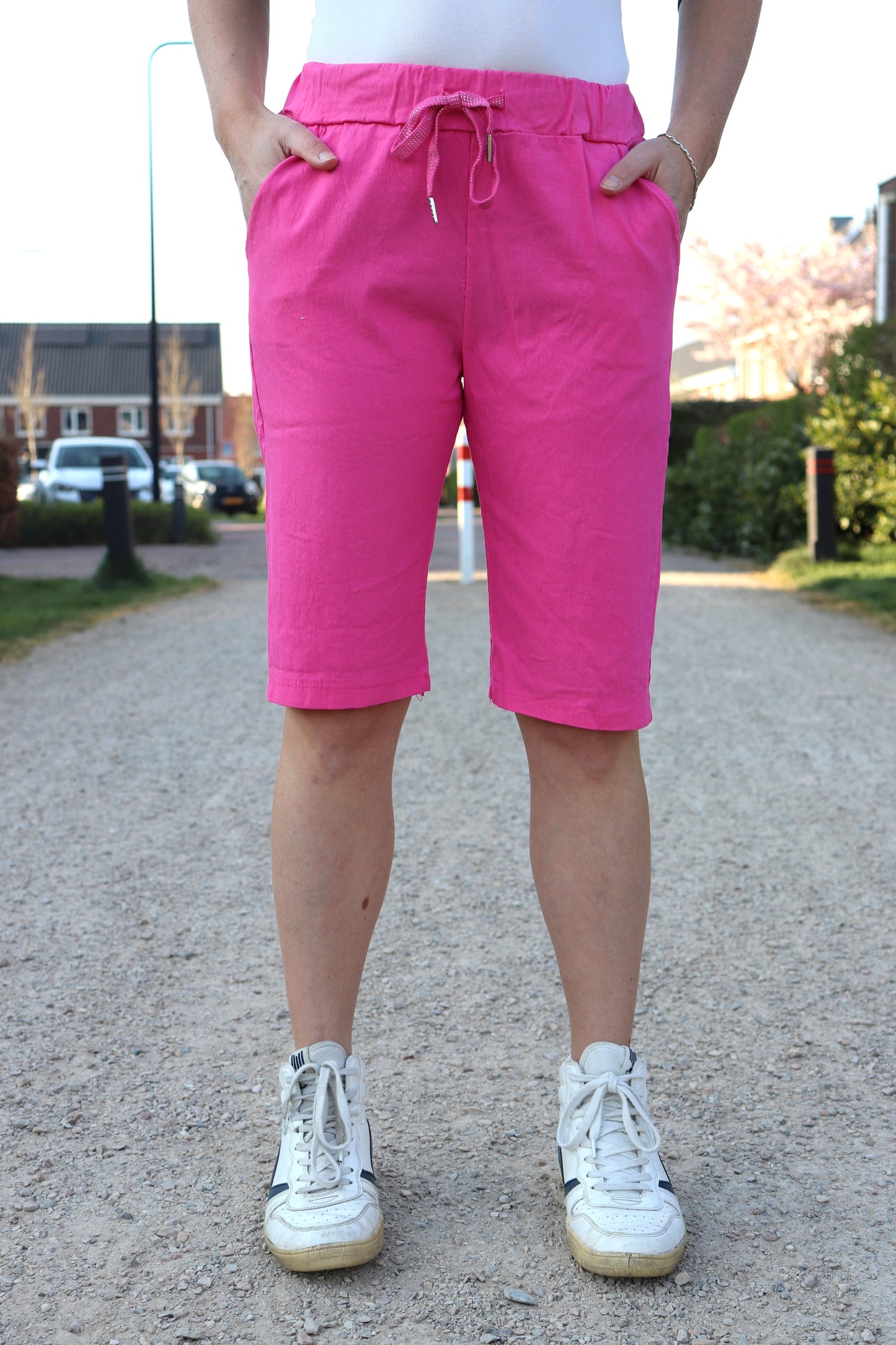 COMFY BROEK 'KORT’ | FUCHSIA