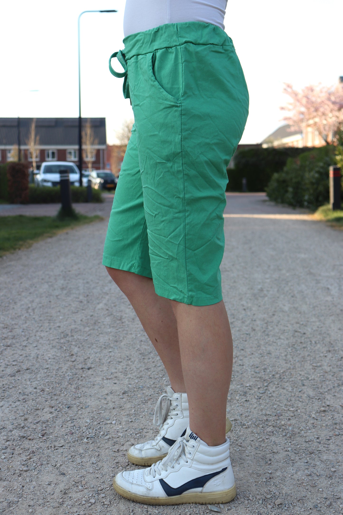 COMFY BROEK 'KORT KNOPEN’ | GUCCI GROEN