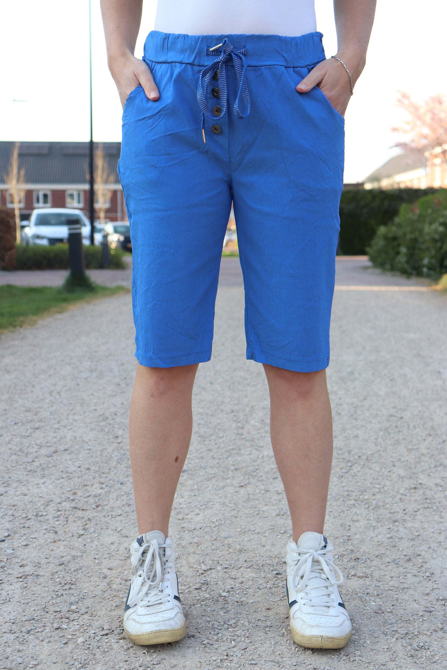 COMFY BROEK 'KORT KNOPEN’ | KOBALT