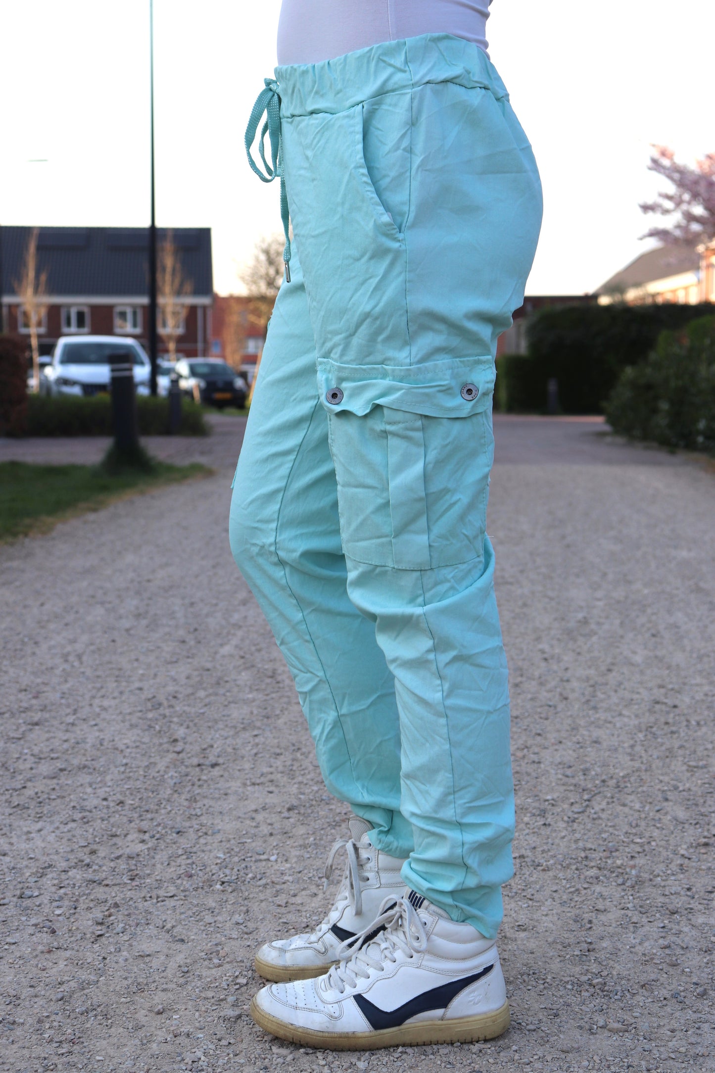 COMFY BROEK 'CARGO’ | MINTGROEN