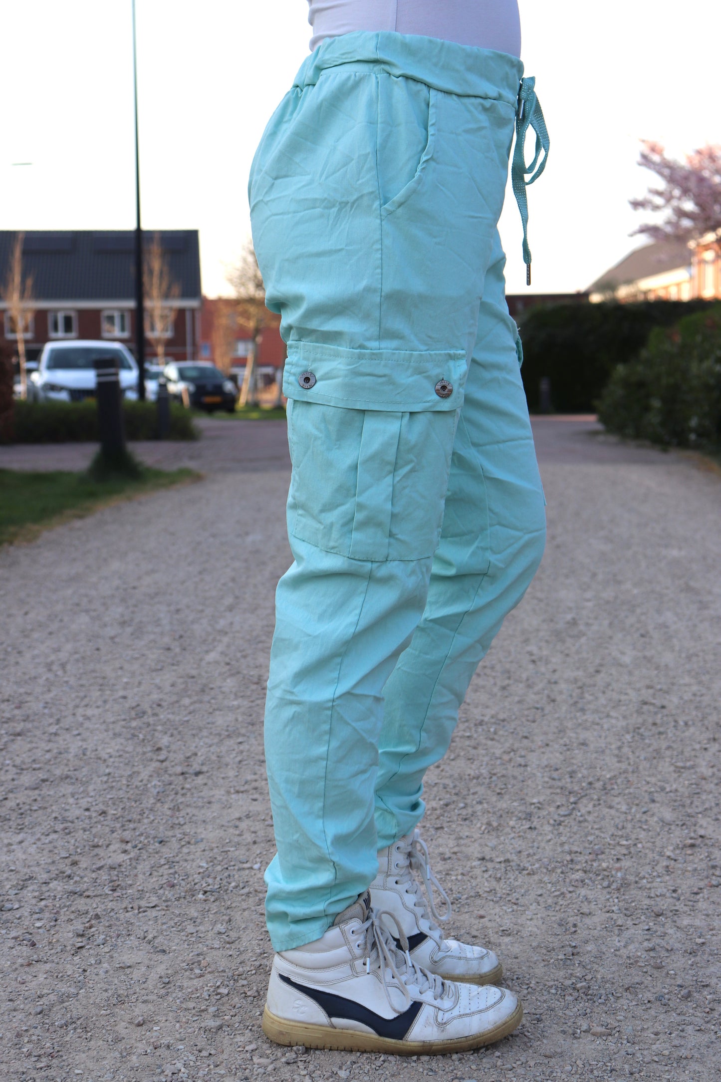 COMFY BROEK 'CARGO’ | MINTGROEN