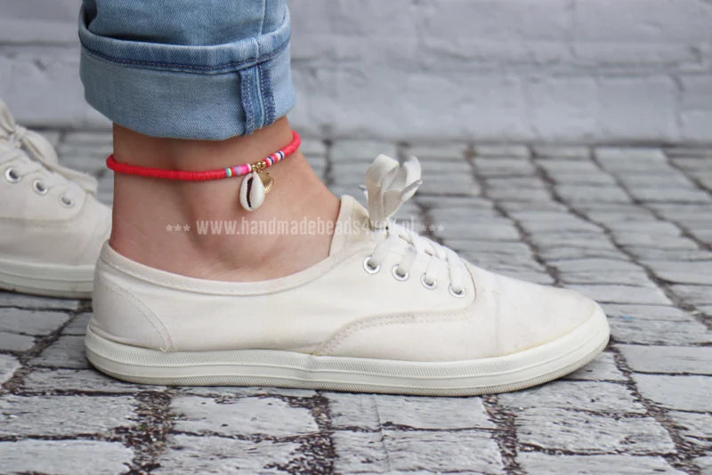 ENKELBANDJE 'BEACH DAY' | ROOD