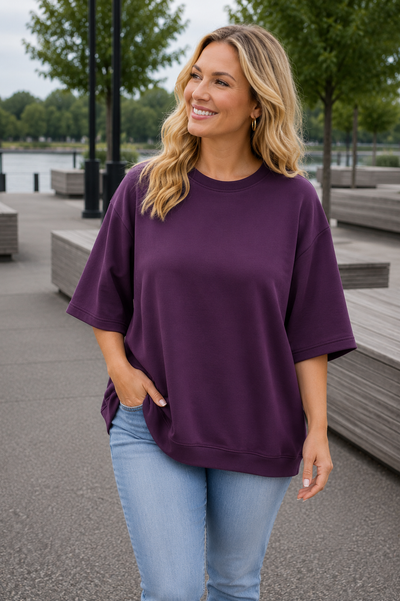 PS TOP ‘RECHTE MOUW' | AUBERGINE