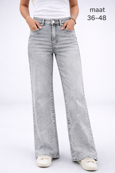 GOODIES 'WIDE LEG' | GEMELEERD GRIJS