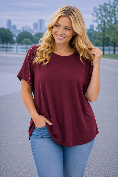 PS TOP ‘STUDS' | BORDEAUX
