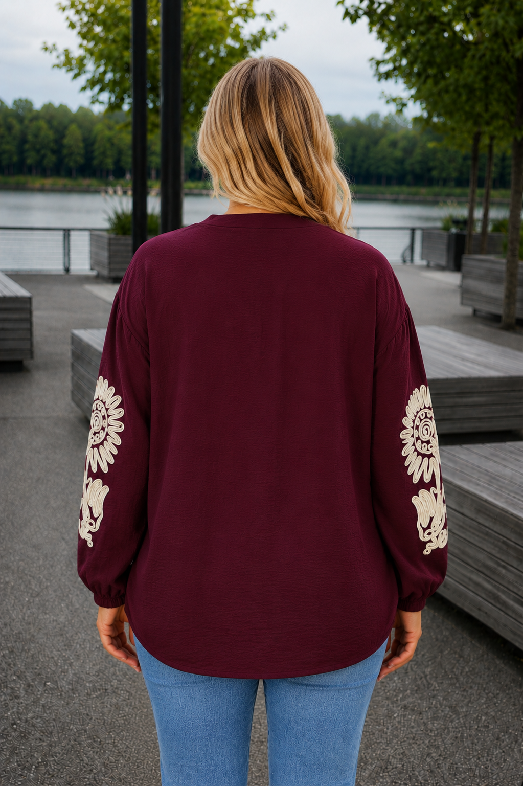 PS BLOUSE 'BORDUURSEL' | BORDEAUX