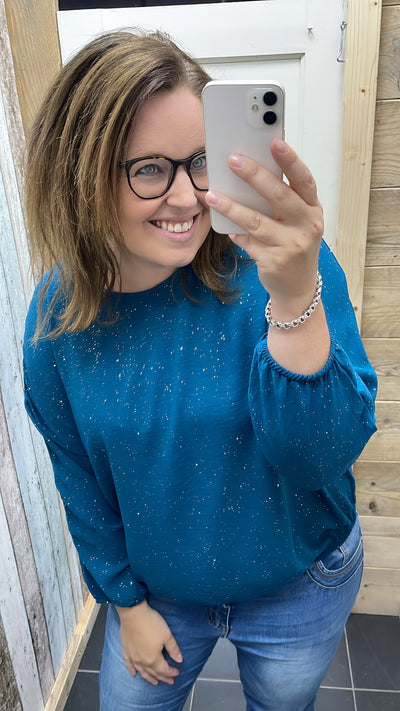 BLOUSE VM 'GLITTER' | PETROL
