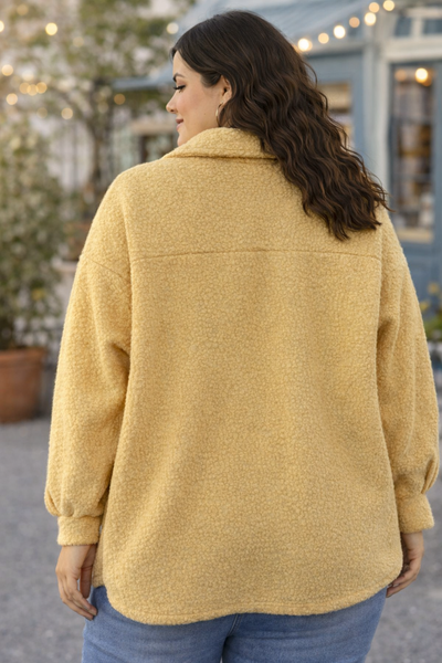 PS VEST 'ZACHT TEDDY' | GEEL