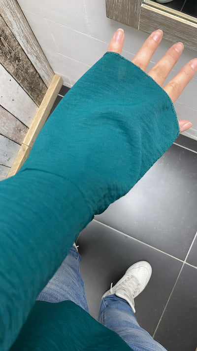 PS BLOUSE ‘TROMPETMOUW’ | PETROL
