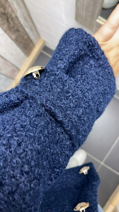 PS VEST 'TEDDY KNOOP' | JEANSBLAUW