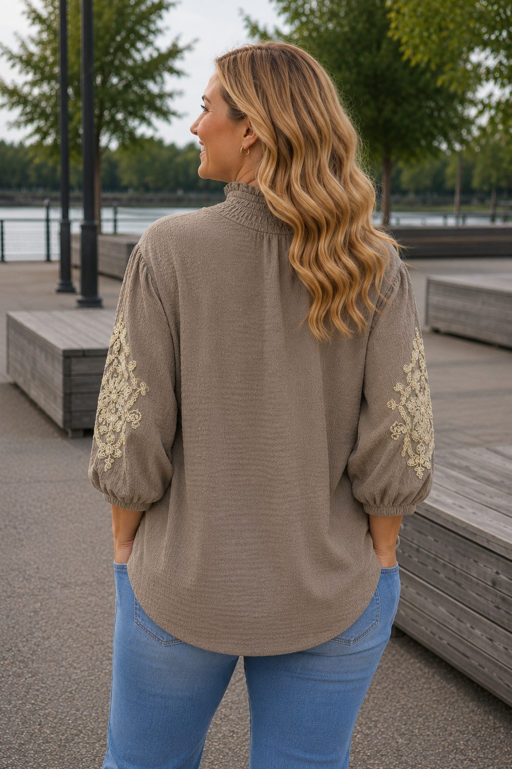 PS TOP 'BORDUURSEL' | TAUPE