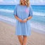 PS T-SHIRT LANG 'LA' | BLAUW