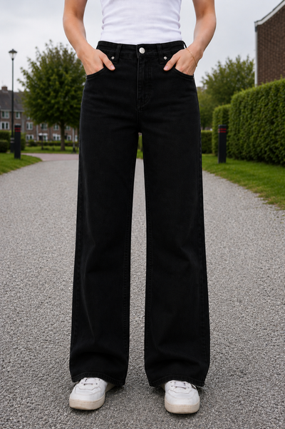 GOODIES 'WIDE LEG' | ZWART (DJ2498-1)