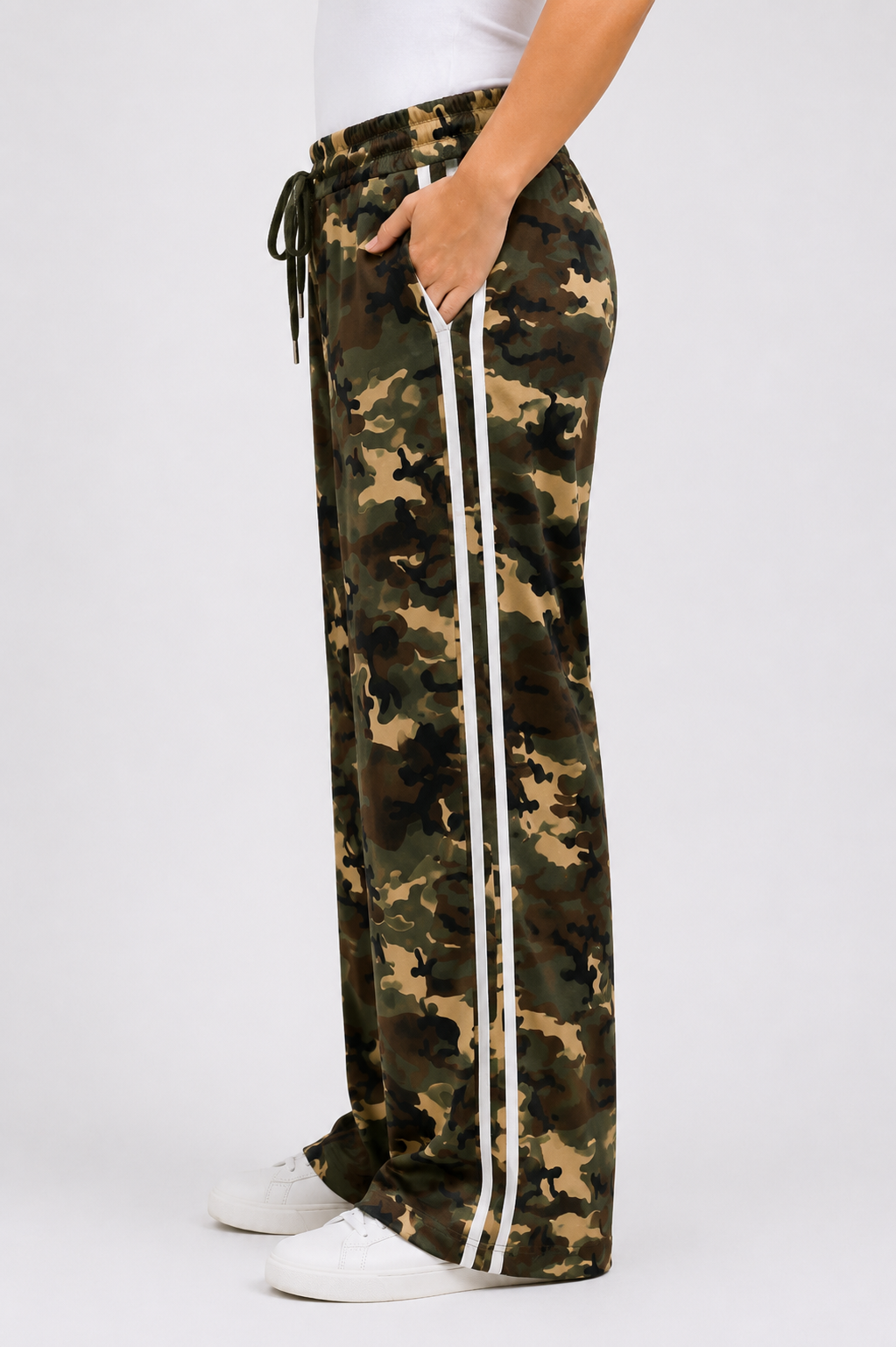 PS JOGGINGBROEK 'CAMOUFLAGE' | WIT