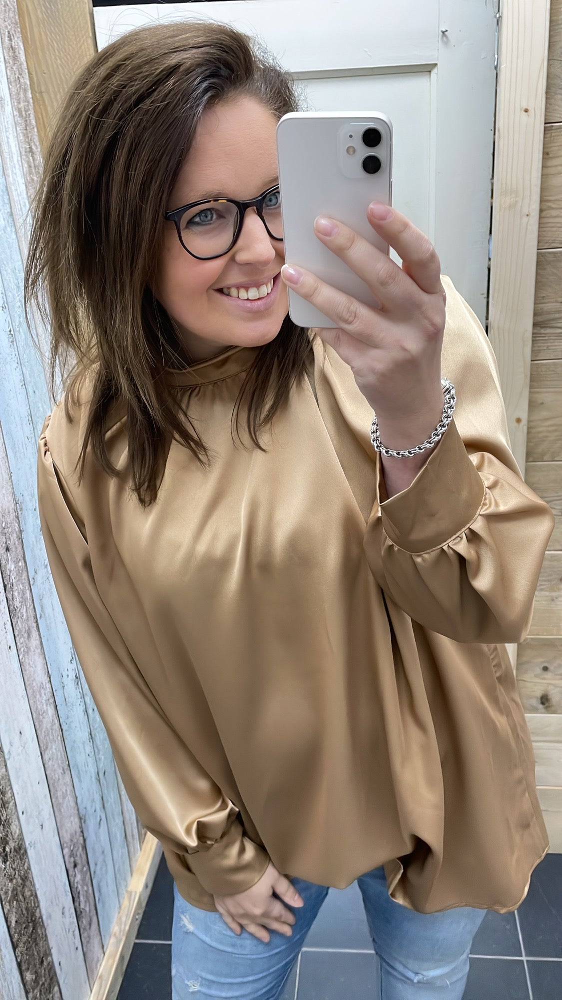 PS BLOUSE 'ZIJDE' | GOUD