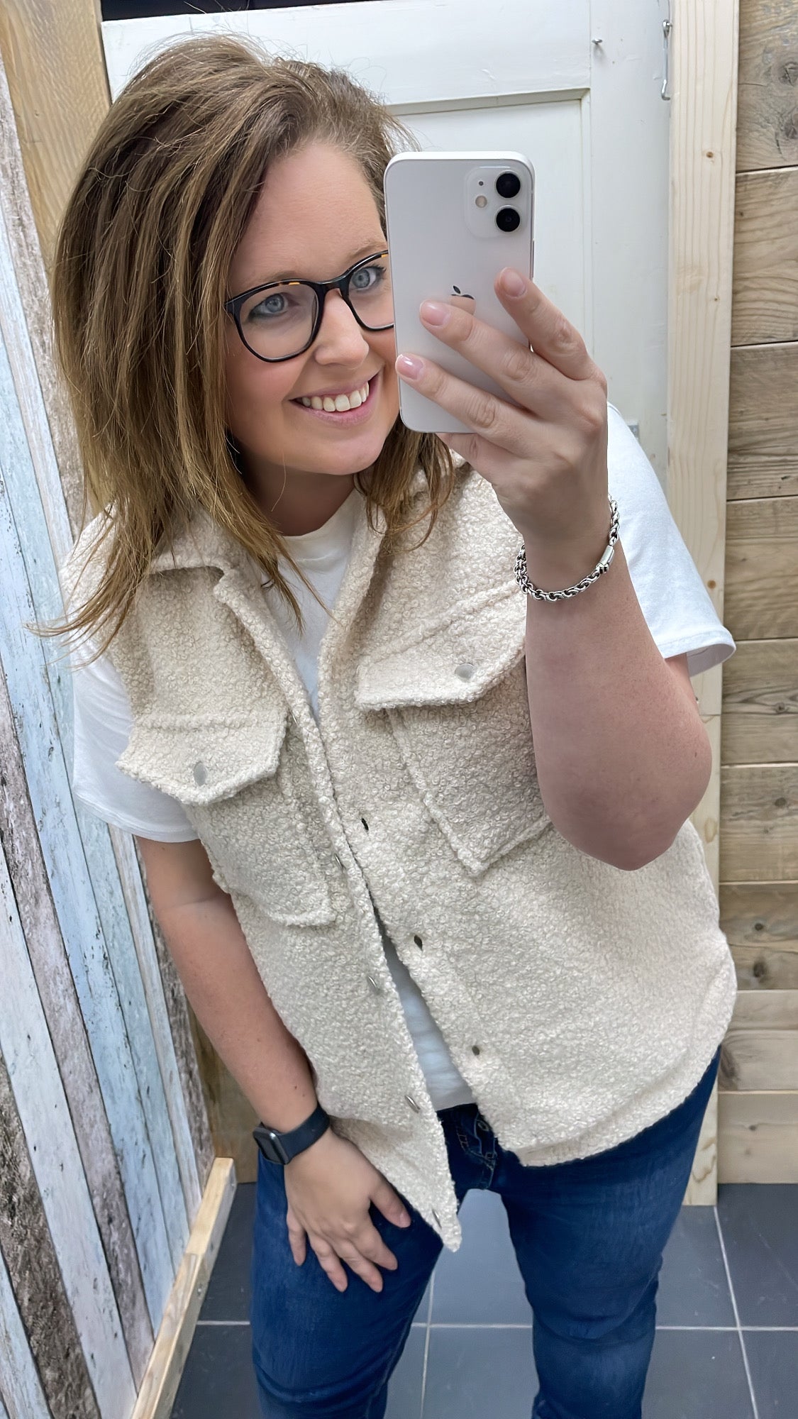 PS GILET 'TEDDY' | BEIGE