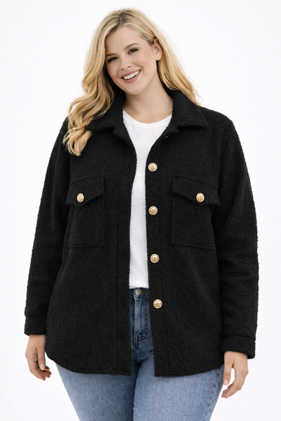 PS VEST 'TEDDY' | ZWART