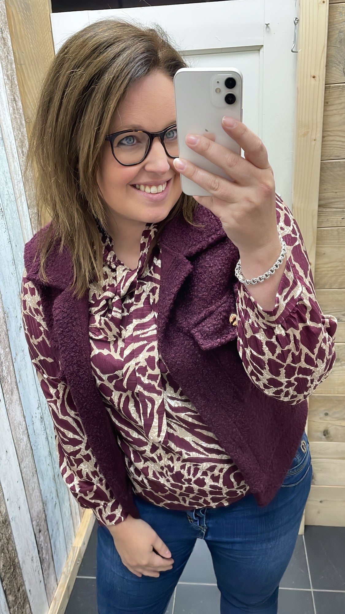 BLOUSE 'STRIK' | AUBERGINE