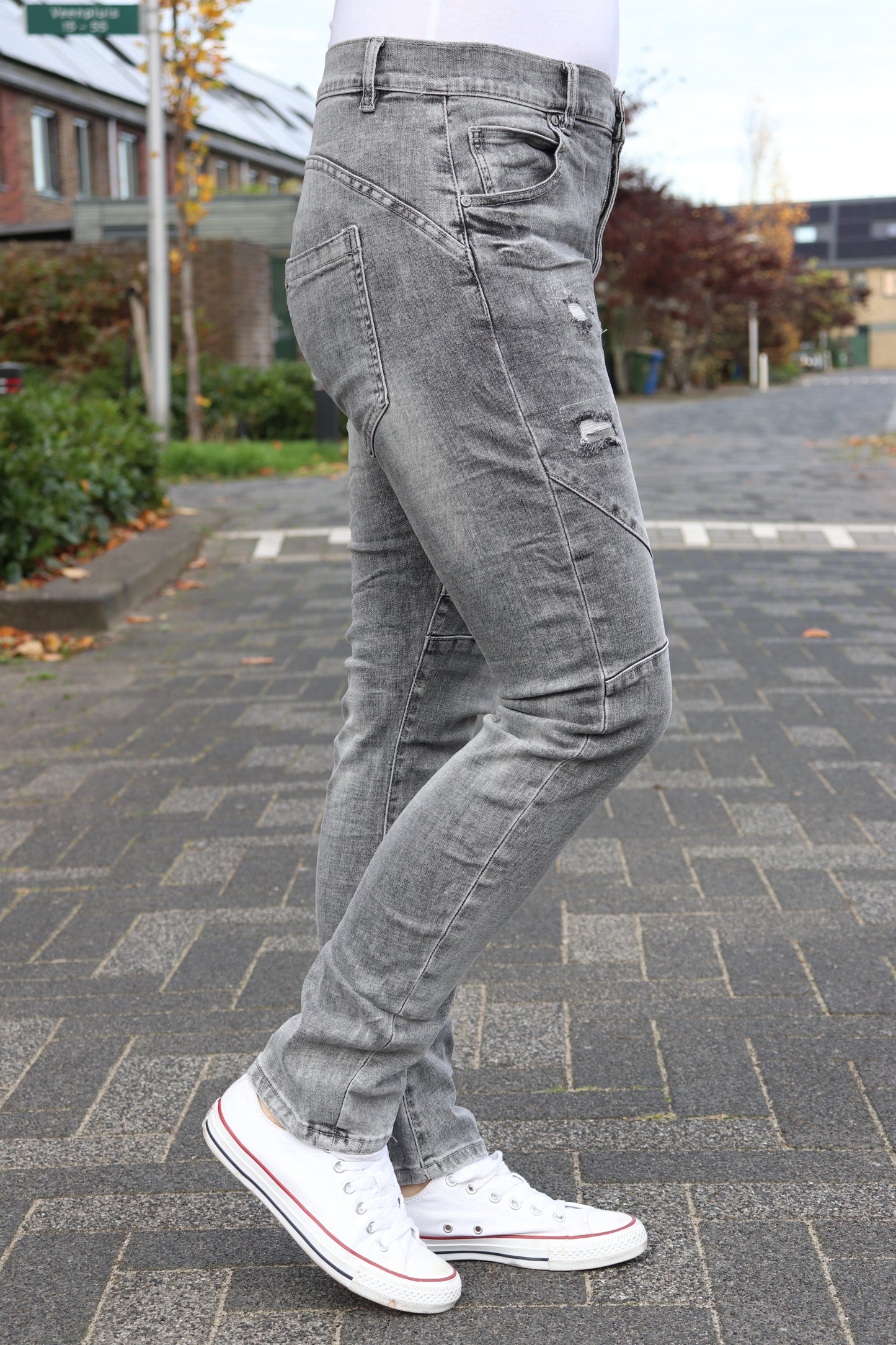 S.WOMAN JEANS 'DAMAGE' | GRIJS