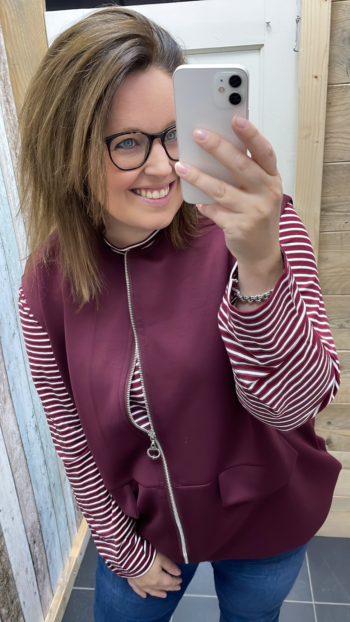 PS LONGSLEEVE 'STREPEN' | BORDEAUX