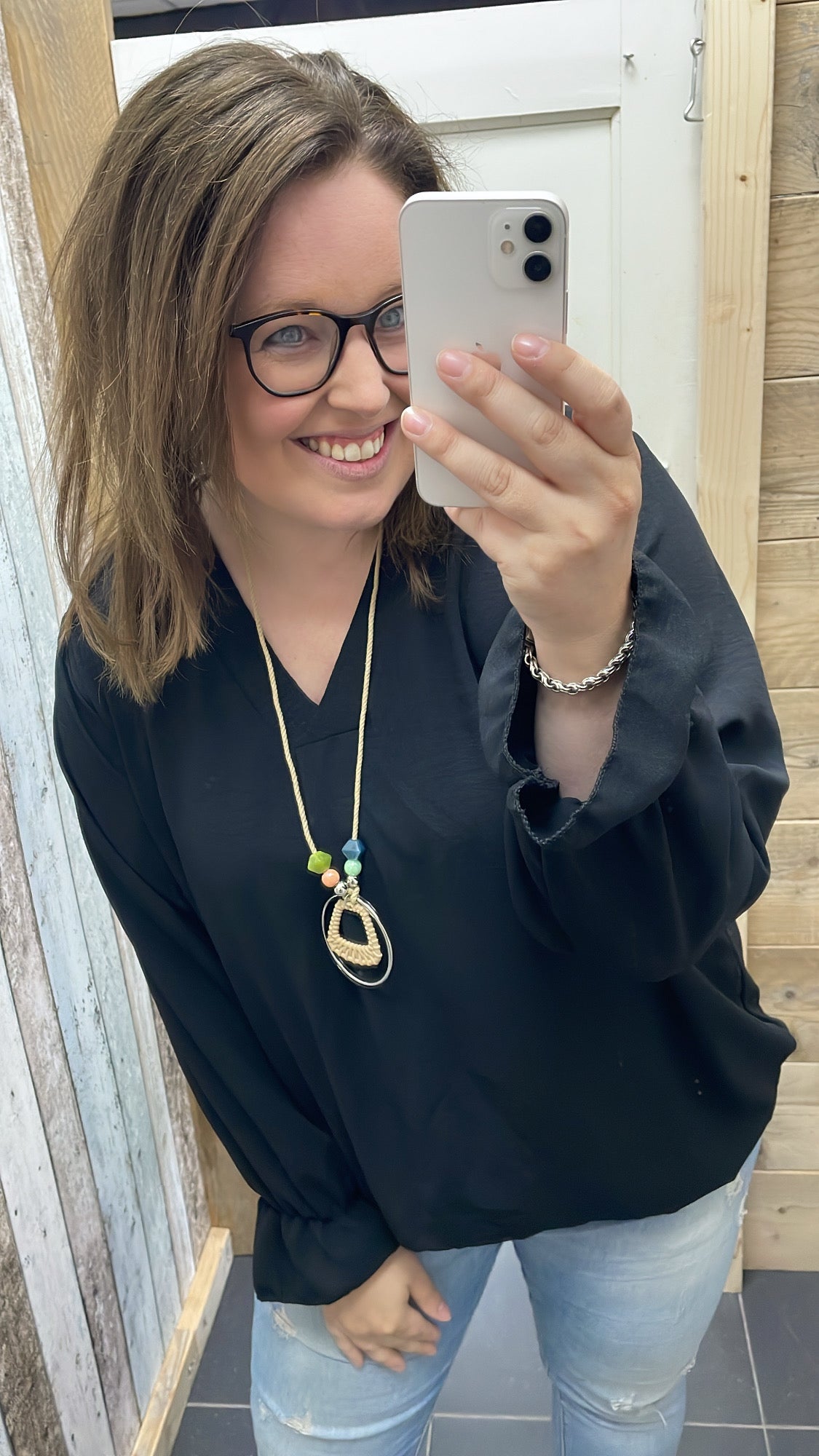 PS BLOUSE ‘KETTING’ | ZWART