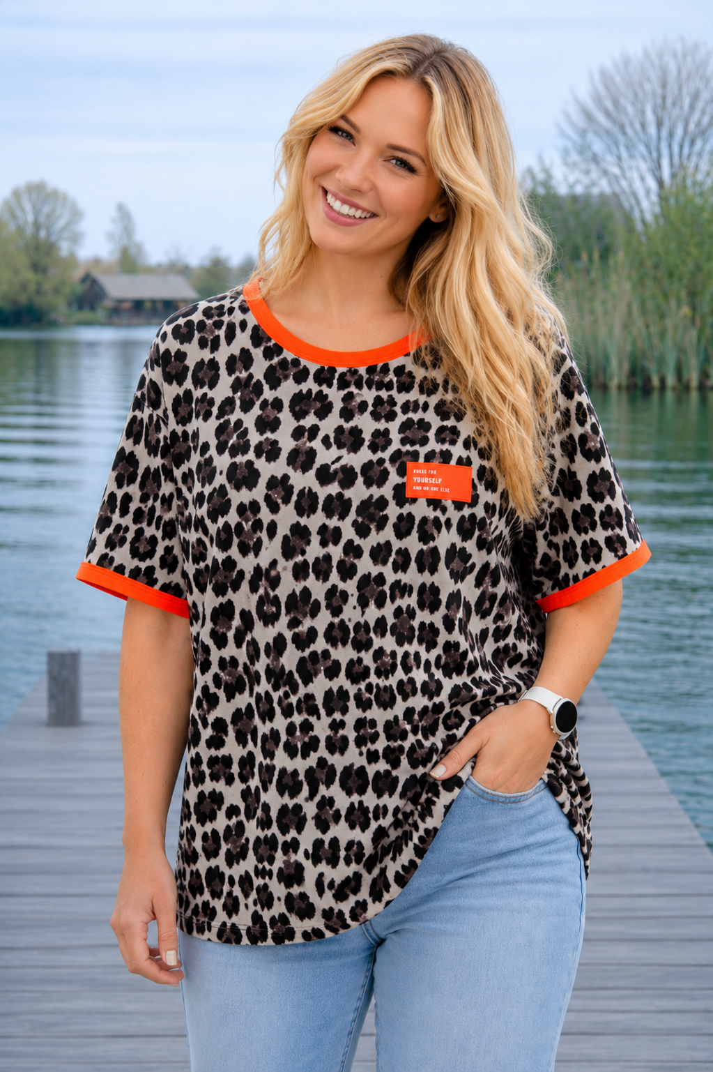 PS TOP 'PANTER NEON' | ORANJE