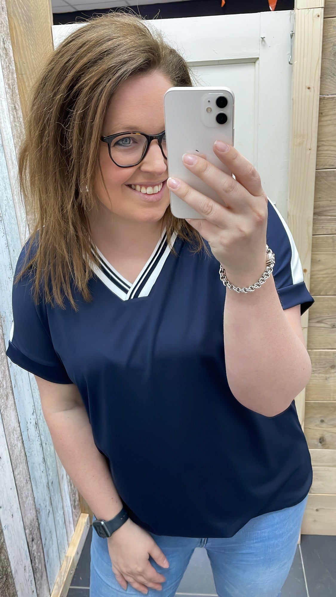 PS TOP 'BIES SCHOUDER' | NAVY