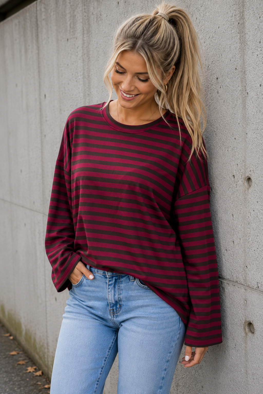 LONGSLEEVE 'STREPEN' | BORDEAUX