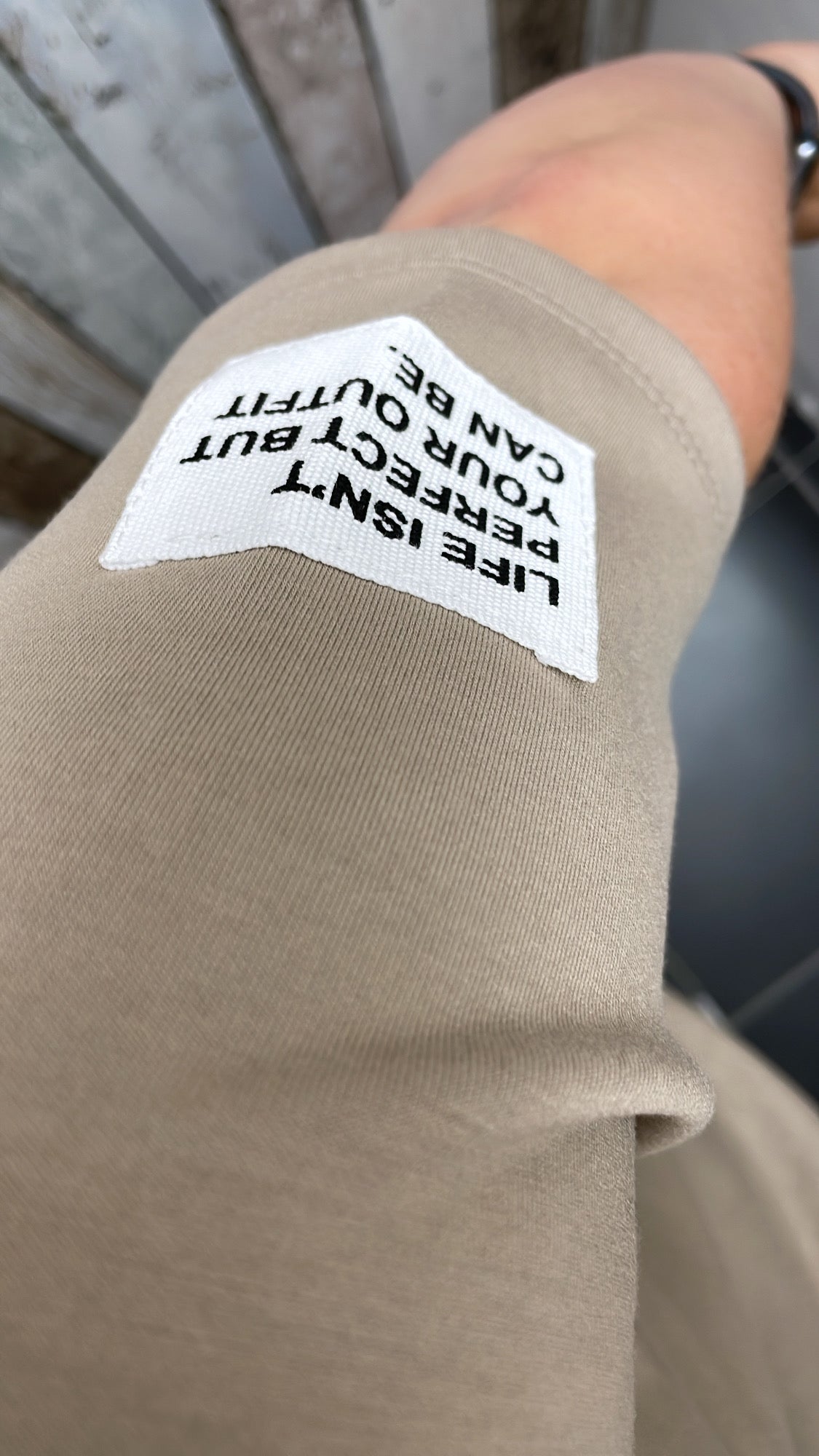 PS COMFY PAK KORT 'EMBLEEM' | TAUPE