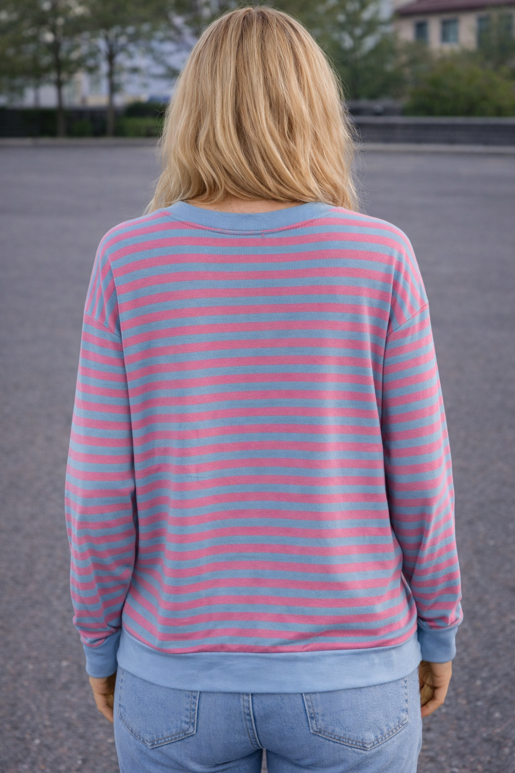 TOP 'LOVE/SMILEY' | ROZE/BLAUW