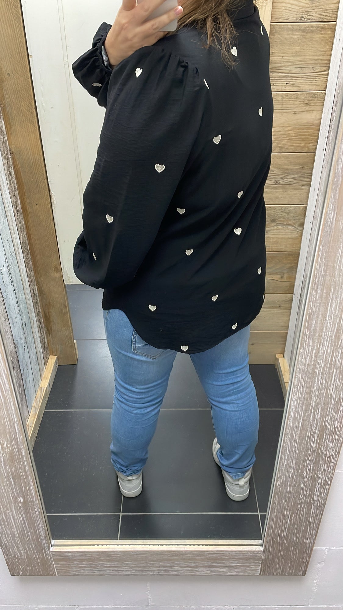 PS BLOUSE ‘HARTJES’ | ZWART