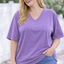 PS T-SHIRT ‘BASIC V-HALS | LILA