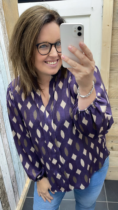 BLOUSE 'GABY' | DONKERPAARS