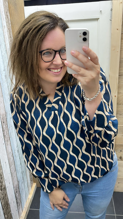 BLOUSE 'NANCY' | JEANSBLAUW