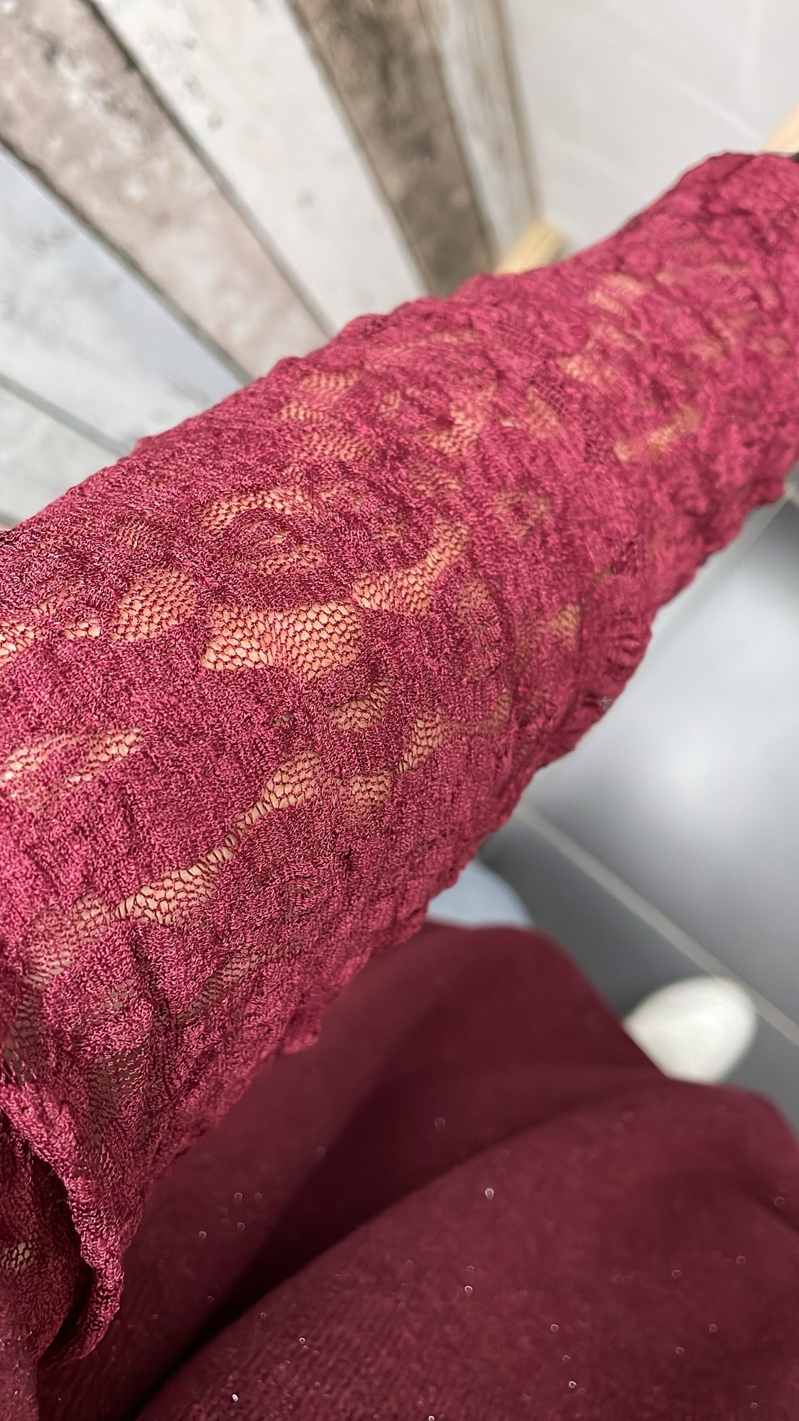 PS TOP 'GLITTER KANT' | BORDEAUX