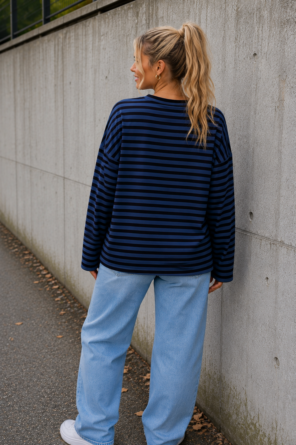 LONGSLEEVE 'STREPEN' | BLAUW